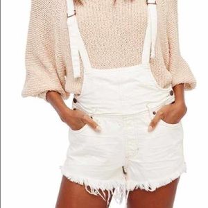 NWT🏷Free People ‘We The Free’ white denim overall